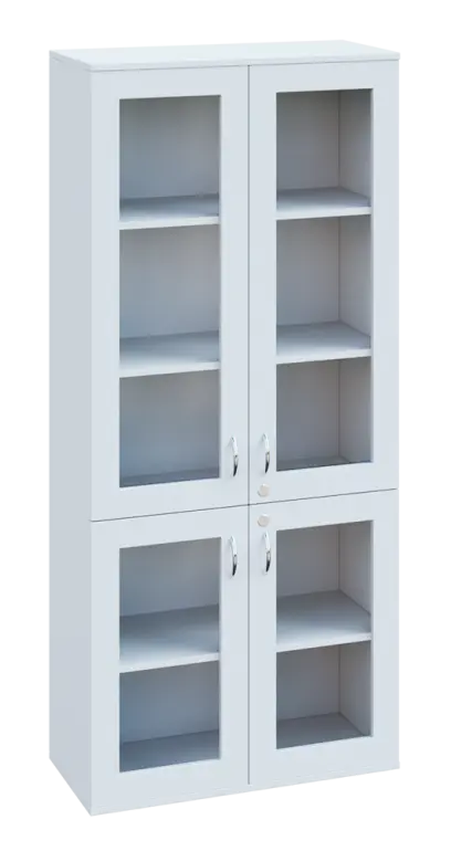 SPO 33 skříň 4-dveřová/ sklo lamino - bílá